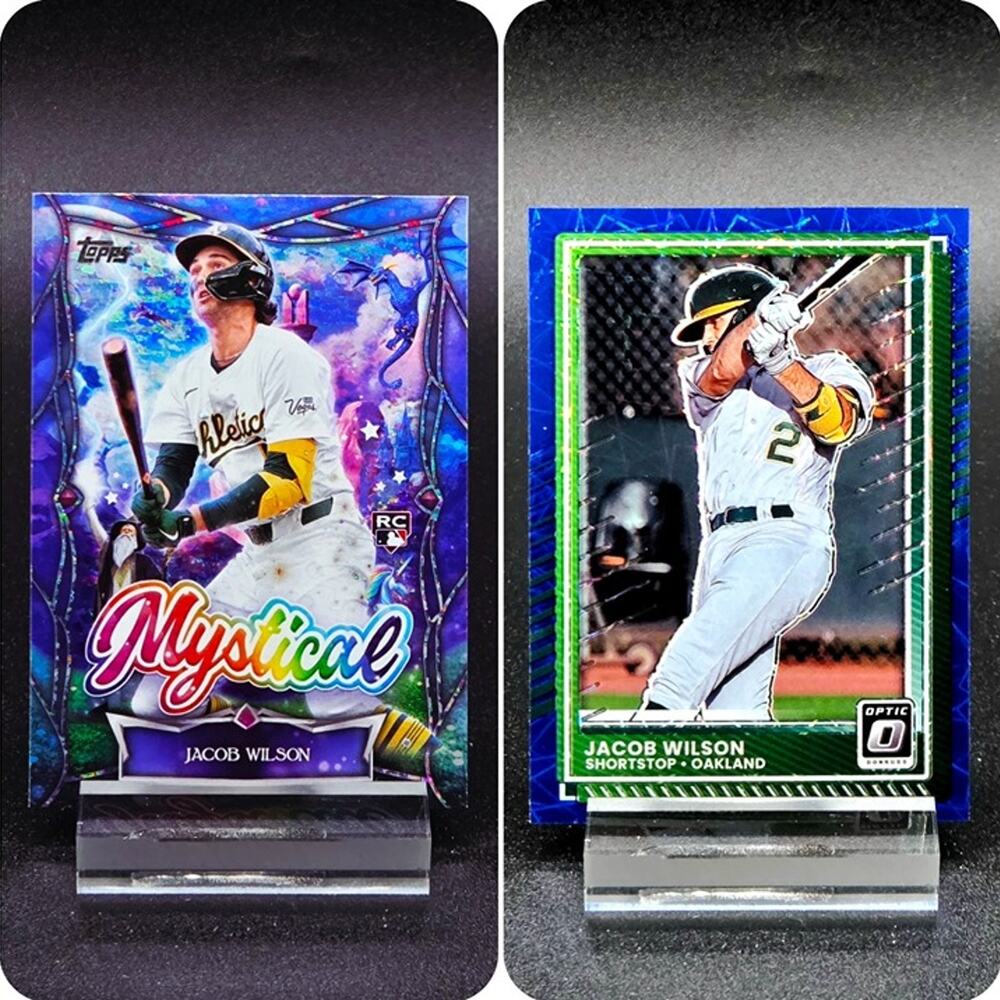 Jacob Wilson Topps Mystical Blue Lazer Prizm RC Athletics Rookie